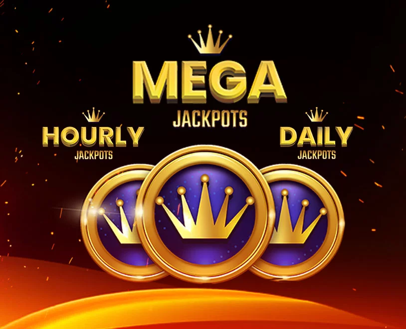 Three crown symbols for Mega, Daily and Hourly Jackpots